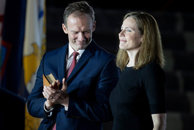 Amy Coney Barrett Says She’ll Welcome Jackson to Supreme Court If Mr. Barrett Says She Can