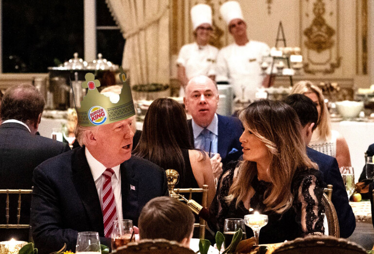 Donald Trump Has Been Reinstated as President. Of the Mar-A-Lago Buffet Line.