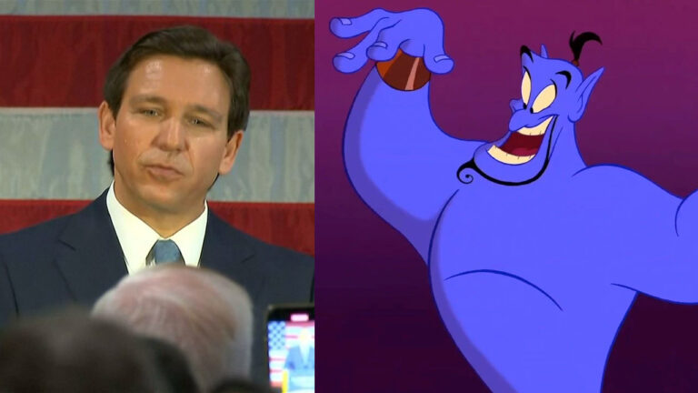 DeSantis Vows to Force Disney to Turn Aladdin’s Genie White